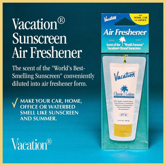 3 Pack New Vacation Hanging Air Freshener Sunscreen Scent Deodorizer Car Home - Picture 2 of 6